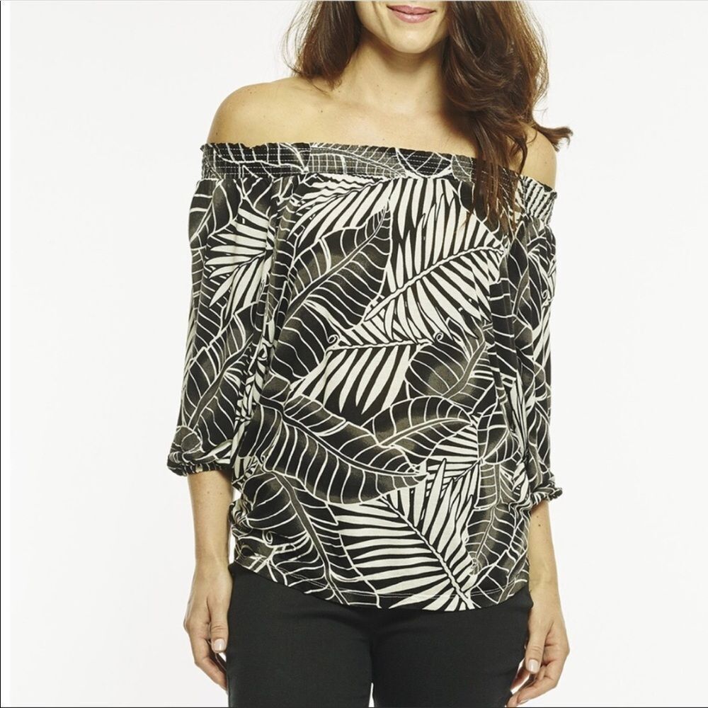 Margaritaville Banana Palm Off Shoulder Blouse NWT M Medium